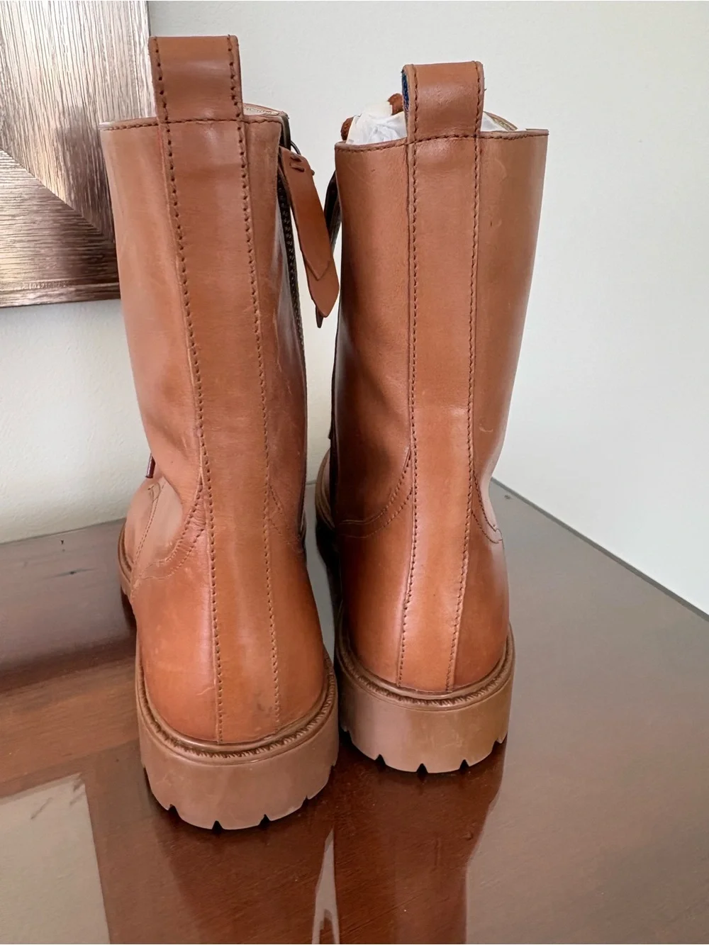 Boden boots NWOB size 41 (9.5) lace up boots lug sole, brown leather